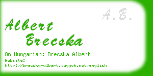 albert brecska business card